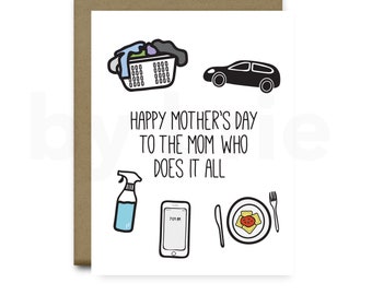Mother's Day Card, Mothers Day Card Funny, Mothers Day Card, Funny Mothers Day Cards, Mothers Day Card Unique, Handmade