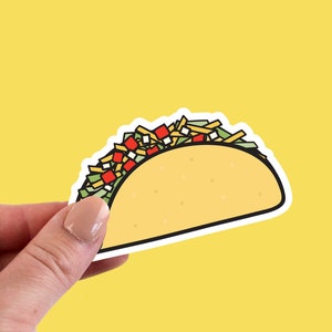 Taco Stickers, Taco Sticker, Taco Vinyl Sticker, Taco Vinyl Stickers, Taco Die Cut Sticker, Taco Laptop Sticker, Taco Laptop Stickers image 2