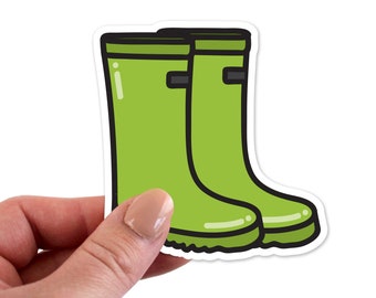 Rain Boot Stickers, Rain Boot Sticker, Rain Boot Laptop Sticker, Rain Boot Vinyl Stickers, Rain Boot Decal, Spring Sticker, Spring Stickers