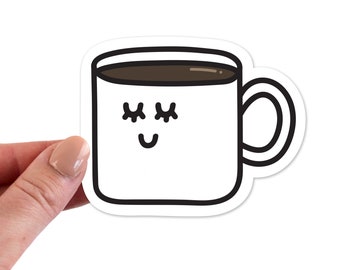 Coffee Cup Stickers, Coffee Cup Sticker, Coffee Cup Vinyl Sticker, Coffee Cup Laptop Sticker, Coffee Mug Laptop Stickers, Coffee Mug Sticke