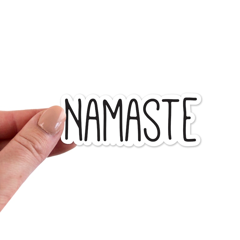 Namaste Stickers, Namaste Sticker, Namaste Laptop Sticker, Namaste Laptop Stickers, Namaste Vinyl Stickers, Peace Sticker, Peace Stickers image 1