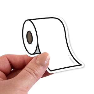 Toilet Paper Stickers, Toilet Paper Sticker, Toilet Paper Vinyl Sticker, Coffee Cup Laptop Sticker, Toilet Paper Roll, Toilet Paper Roll image 1