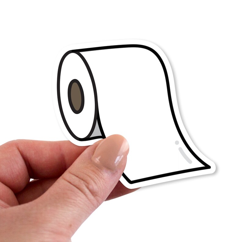 Toilet Paper Stickers, Toilet Paper Sticker, Toilet Paper Vinyl Sticker, Coffee Cup Laptop Sticker, Toilet Paper Roll, Toilet Paper Roll image 1