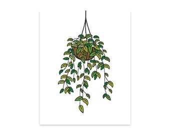 Hanging Plant Print, Botanical Print, Plant Print Wall Art, Plant Print, Plant Prints Wall Art, Plant Prints, Kitchen Print, Kitchen Decor