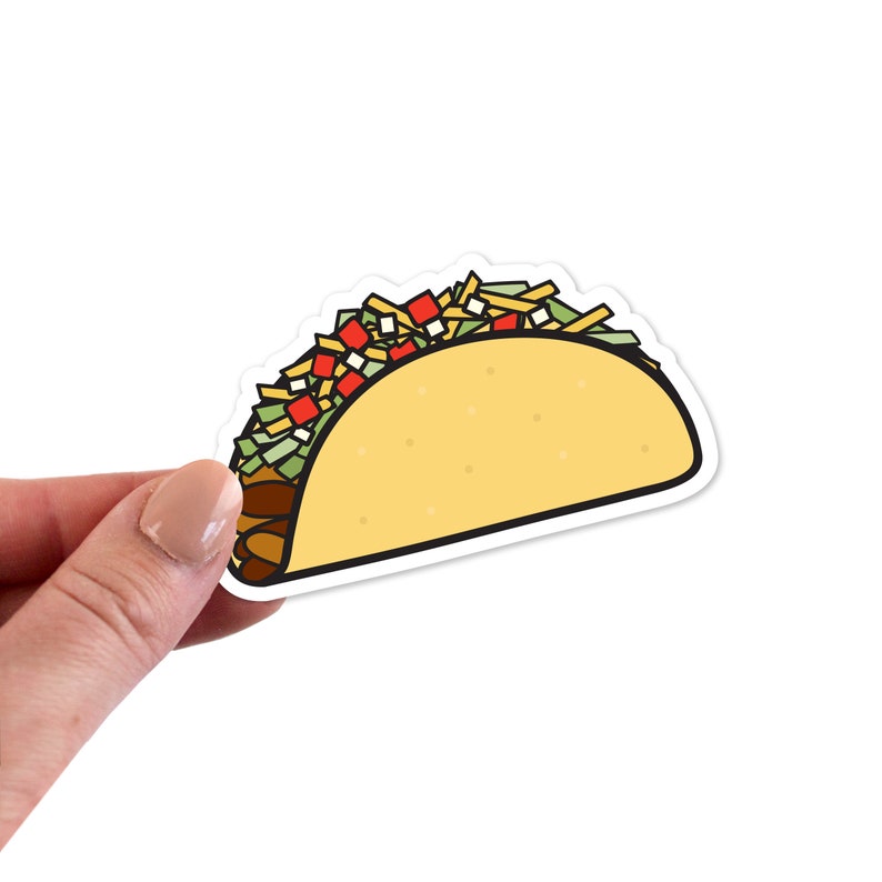 Taco Stickers, Taco Sticker, Taco Vinyl Sticker, Taco Vinyl Stickers, Taco Die Cut Sticker, Taco Laptop Sticker, Taco Laptop Stickers image 1