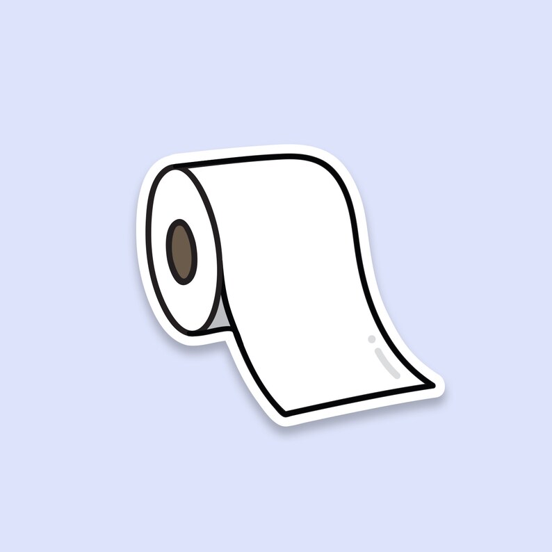 Toilet Paper Stickers, Toilet Paper Sticker, Toilet Paper Vinyl Sticker, Coffee Cup Laptop Sticker, Toilet Paper Roll, Toilet Paper Roll image 2