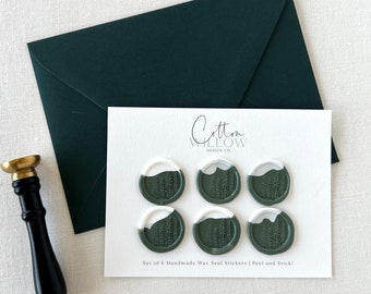 Green Botanical Wax Seal Self Adhesive DIY Wedding Wax Seal Forest Green Envelope Sticker Wax Seal Greenery Winter Invitation Pine Tree Seal