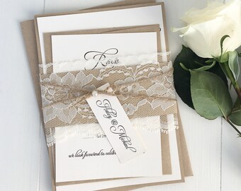 lace wedding invitations etsy