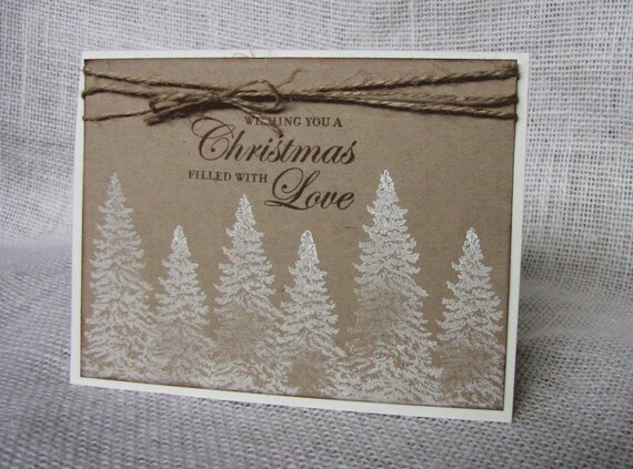Items similar to Christmas Card ,Rustic Christmas Card, Kraft Card,Eco ...