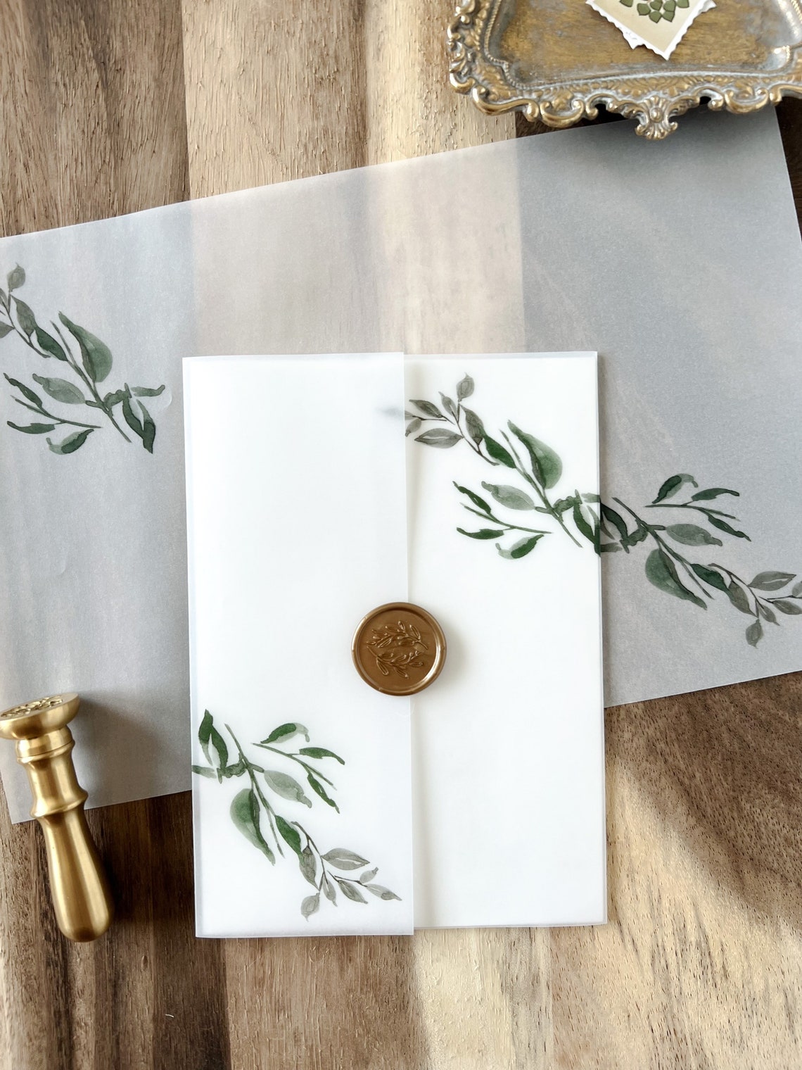 Greenery Vellum Wrap for DIY Wedding Invitation Vellum Etsy