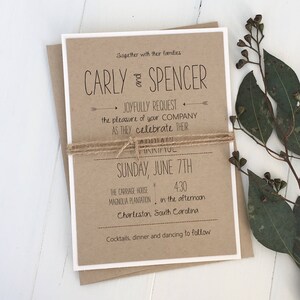 Rustic Wedding Invitation Modern Wedding Invitation Modern - Etsy