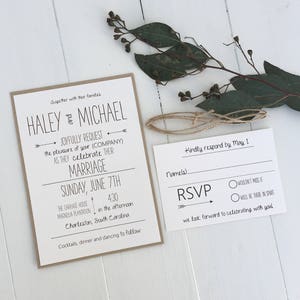 Rustic Wedding Invitation Modern Wedding Invitation Modern - Etsy