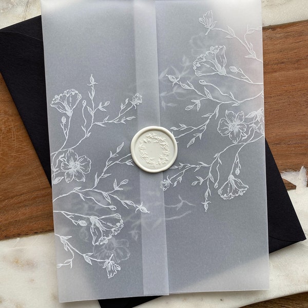 Floral Vellum Paper Etsy