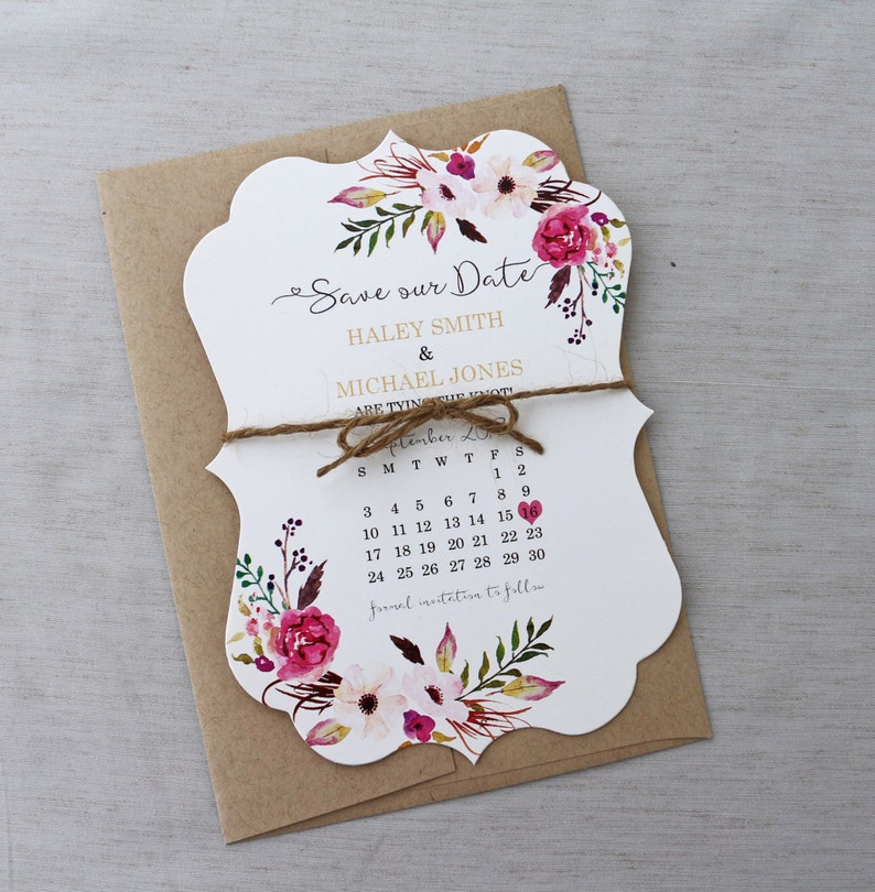 Floral Save the Date Karten Save the Date Frühling Save ...