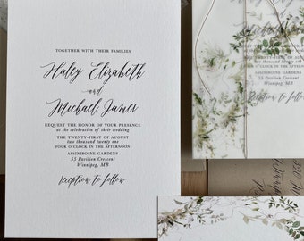 Rustic Greenery Botanical Wedding Invitation Envelope Liners - Cotton  Willow Design Co.