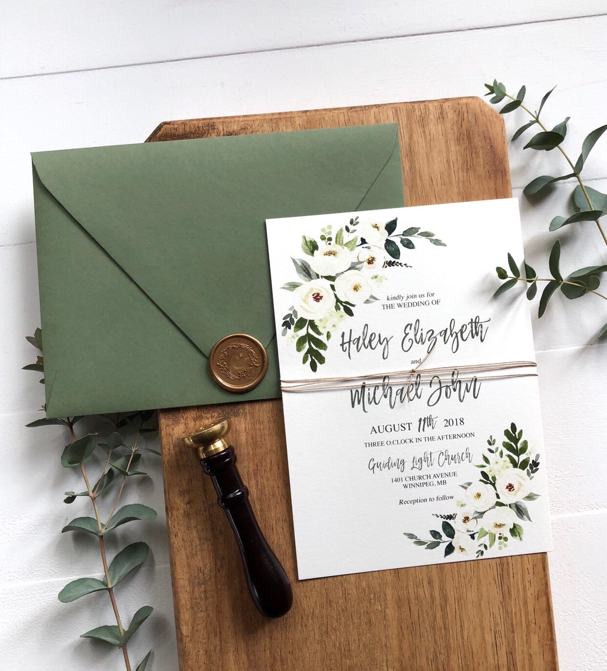 Floral Wedding Invitation Set Rustic Wedding Invitation Etsy Canada