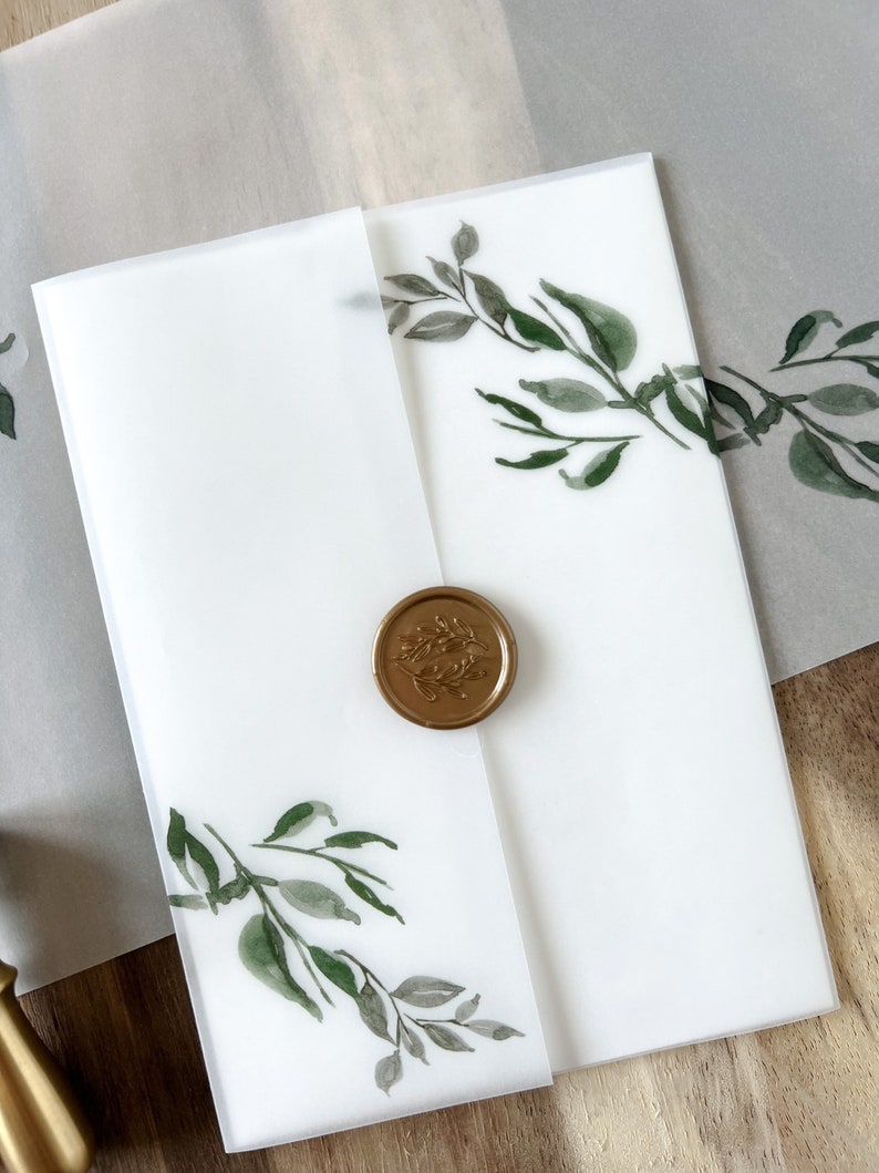 Greenery Vellum Wrap for DIY Wedding Invitation Vellum Etsy