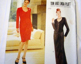 1990s Evening Jacket Wrap skirt Mother of the Bride sewing pattern Tom Linda Platt Vogue 1895 Size 8 10 12 UNCUT FF