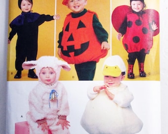 Toddler Halloween Costume Pumpkin Lamb Duck Ladybug Witch sewing pattern Simplicity 2788 Size 1/2 1 2 3 4