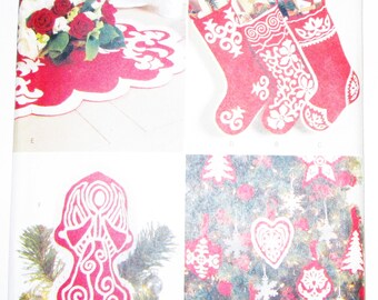 Holiday Christmas Stocking applique tree topper skirt sewing pattern Butterick 6902 Shirley Stevenson Designs UNCUT FF