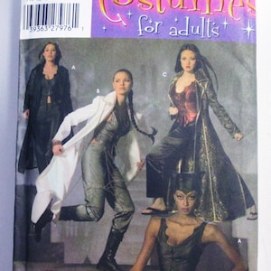 Catwoman Halloween Costume Cosplay trenchcoat bustier pants sewing pattern Simplicity 4962 Size 6 8 10 12 or 14 16 18 20 UNCUT FF
