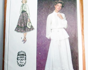 1970s Gunne Sax Ruffled SkirtTucked Blouse Boho vintage sewing pattern Simplicity 8907 Size 7 jr Bust 31"