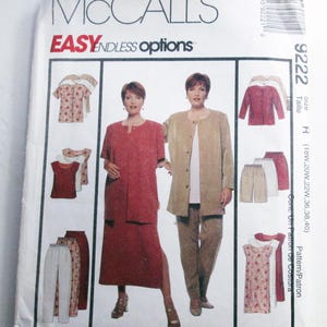 Full Figure Jacket dress Blouse Top Pants Shorts sewing pattern McCalls 9222  Plus Size 18 20 22 Bust 40 42 44" FF UNCUT