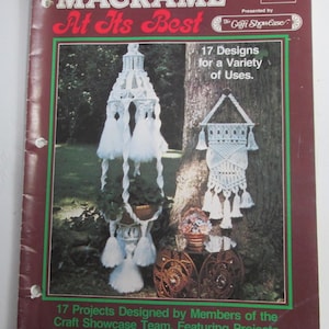 1970s Macrame Projects Planter Backpack wreath Decor wall hanging knotting pattern booklet Craft Showcase