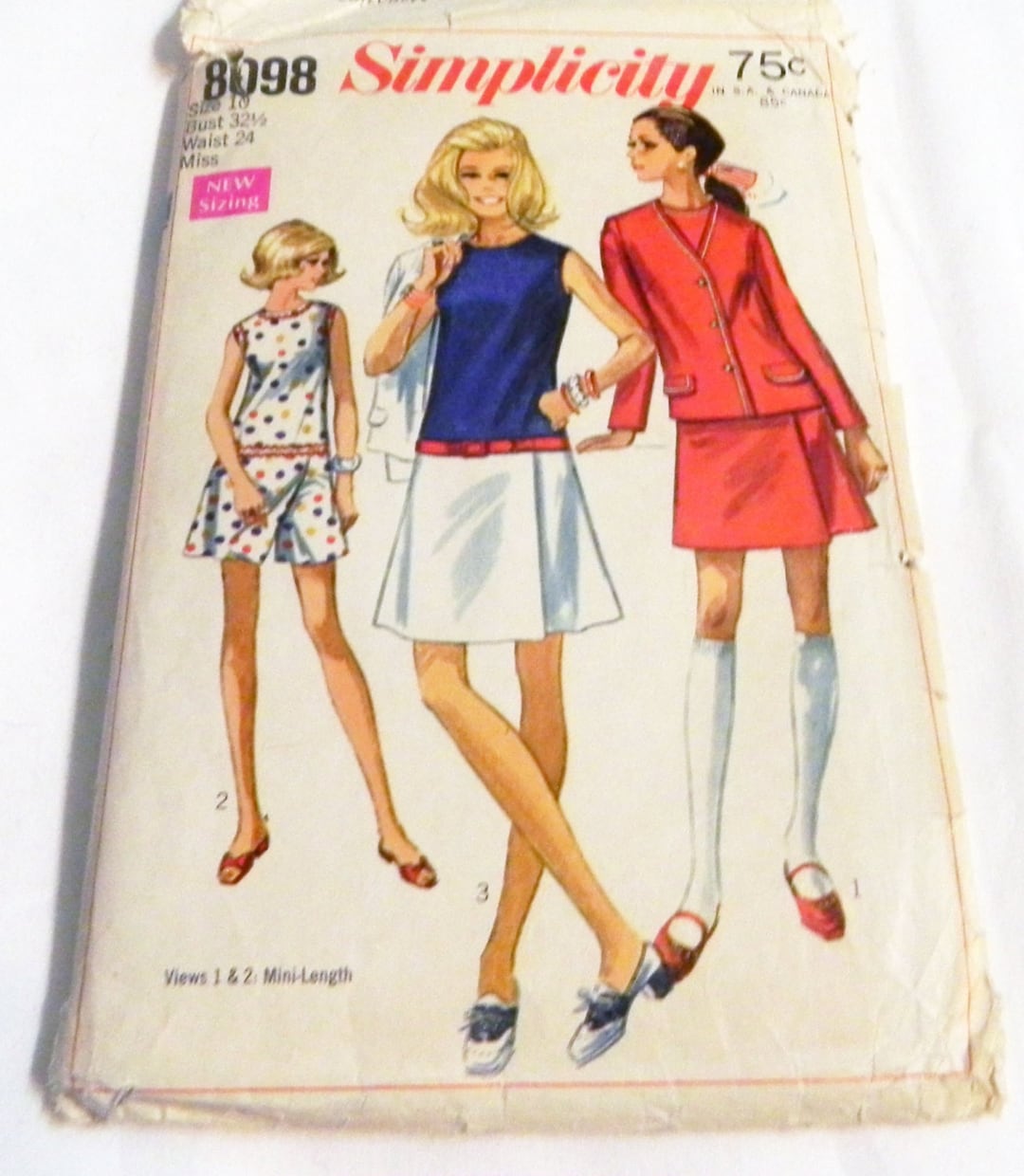 1960s MOD Drop Waist Dress Sleeveless Sundress Jacket Vintage Sewing ...