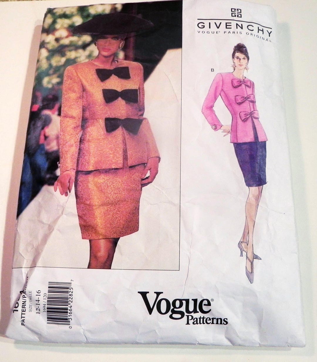 Givenchy Pattern Suit 1990s Givenchy Paris Original Suit Jacket Fitted Top Bows Lined Skirt ...