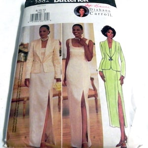 Evening Gown and Jacket  Sleeveless Princess Seam Mother of the Bride Dress sewing pattern Butterick 5882 Size 8 10 12 Bust 31.5 32.5 34&quot;