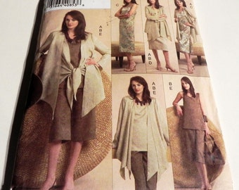 Cardigan Sleeveless Dress Top Skirt flared career wardrobe Full Figure sewing pattern Vogue 8270 Plus Size 18 20 22 Bust 40 42 44" UNCUT FF
