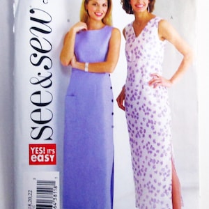 Empire Waist Sundress Dress Sleeveless Side Slit sewing pattern See & Sew 4162 Size 18 20 22 Bust 40 42 44" UNCUT FF