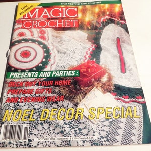 Christmas Holiday Magic Crochet Magazine October 1993 No. 86 Crafts Doily decor Table Runner Pattern