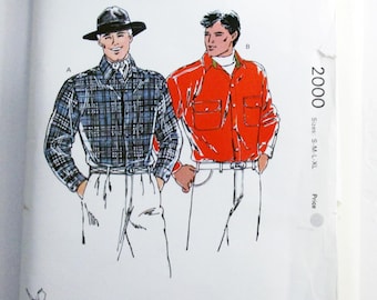 1990s Mens Yoked Casual Shirt sewing pattern Kwik Sew 2000 Size S M L XL Chest 34 36 38 40 42 44 46 48"