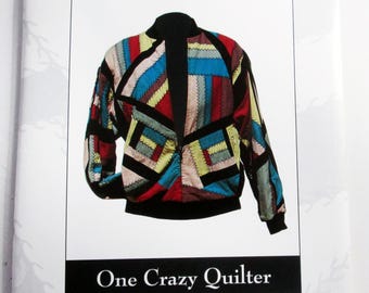 1990s  Patchwork Crazy Quilt Jacket Zip Up sewing pattern Rhapsody in Color UNCUT FF