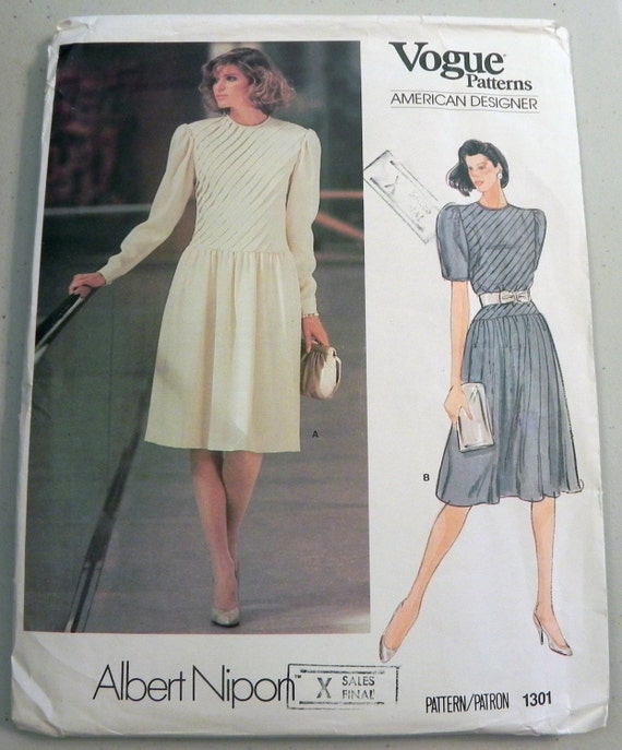 vogue drop waist dress pattern V8814 | Misses' Drop-Waist Dresses