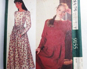 1980s Laura Ashley Prairie dress Petticoat Peasant vintage sewing pattern Peasant granny Size 10 Bust 32.5" McCalls 9155