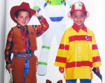 Kids Halloween Costume Astronaut Cowboy Fireman cosplay Toys sewing pattern Butterick 4654 UNCUT FF