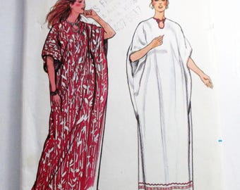 1980s Caftan Loose fitting Maxi Dress fast easy sewing pattern Butterick 3601