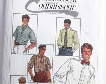 1980's Men's dress shirt sewing pattern button down french cuffs collar  Simplicity 7015   Neck 15.5"  Chest 36