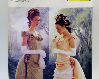 Victorian 1800s Bustle Dress Steampunk Historic Gown Costume Halloween sewing pattern Butterick 3012 Size 12 14 16 Bust 34 36 38 UNCUT FF"
