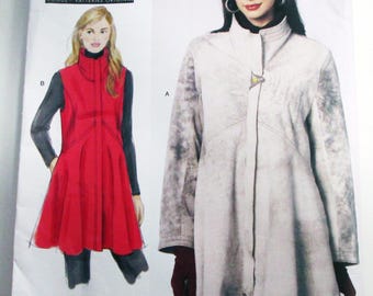 Winter Coat Jacket Sleeveless Vest Tall Collar sewing pattern Sandra Betzina Vogue 1494 All Sizes UNCUT FF