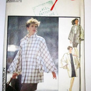 May include: Vintage Style sewing pattern featuring a woman wearing a plaid coat. The pattern includes illustrations of different coat styles. The word "Style" is in red script at the top of the pattern.