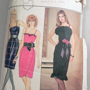 1980s Prom Cocktail Party Dress sleeveless Sewing pattern Butterick 4656 Size 6 8 10 Bust 30.5 31.5 32.5&quot;