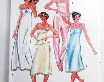 1980s Lingerie Slip Camisole Pants Dress vintage sewing pattern Butterick 3434 Size 16 Bust 38" UNCUT FF