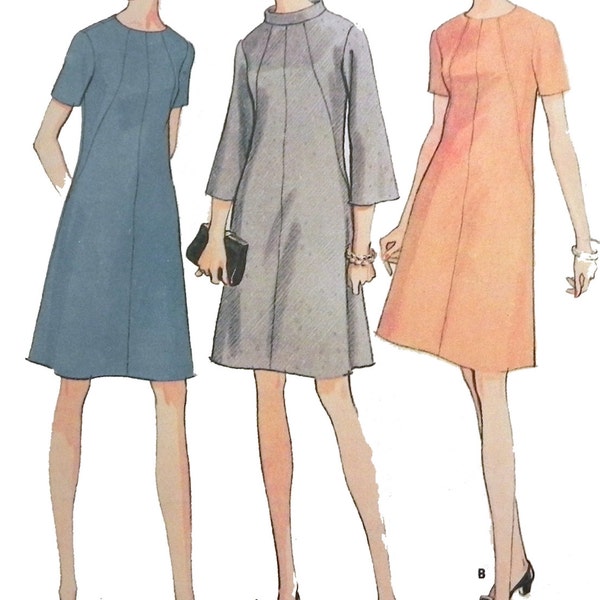 1960s Mod A-Line Dress pattern McCalls 9268 Size 16.5 Bust 39"