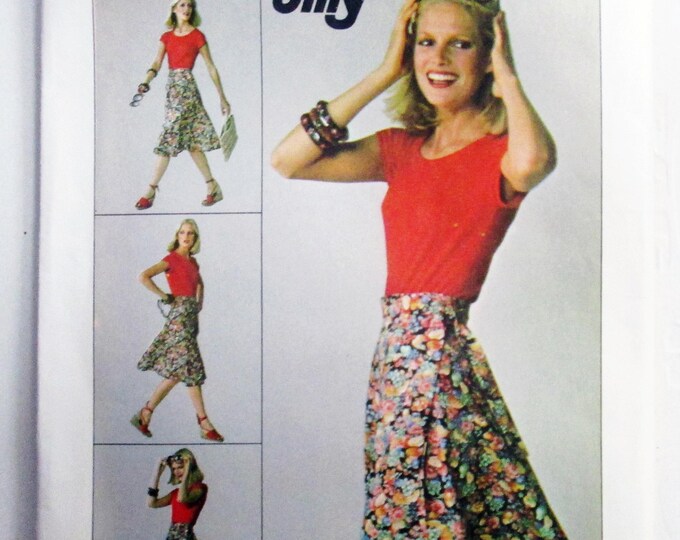 1970s Jiffy Wrap Skirt Vintage Sewing Pattern Simplicity 7876 Size 10 ...