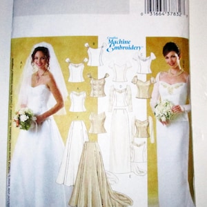 Wedding Dress Fitted Bodice Bridal Gown Mother of the Bride strapless sewing pattern Butterick 4131 Size 6 8 10 Bust 30.5 31.5 32.5&quot;  UNCUT