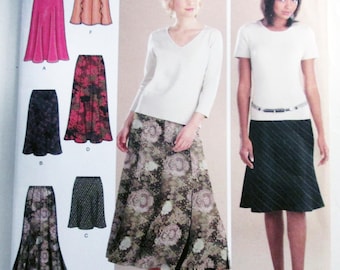 Y2K Flared Skirt Gored Bias pull on sewing pattern Simplicity 4881 Size 14 16 18 20 UNCUT FF
